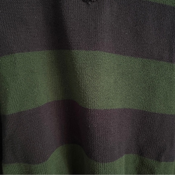 Brandy Melville Navy Blue and Green Quarter Zip Sweatshirt-One Size - Picture 3 of 6